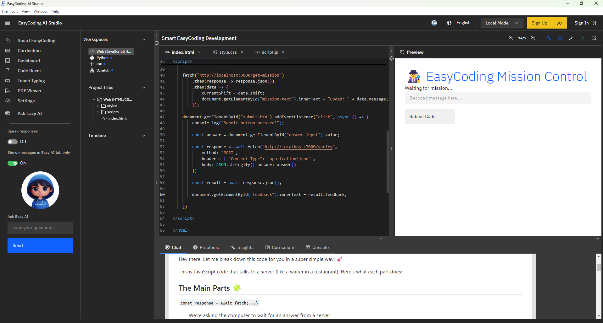 Multi-Language Code Editor